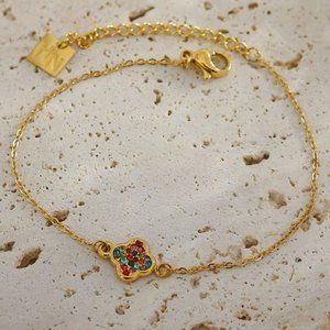 Vintage Inspired ELLORA Bracelet with Multi Coloured Zirconia